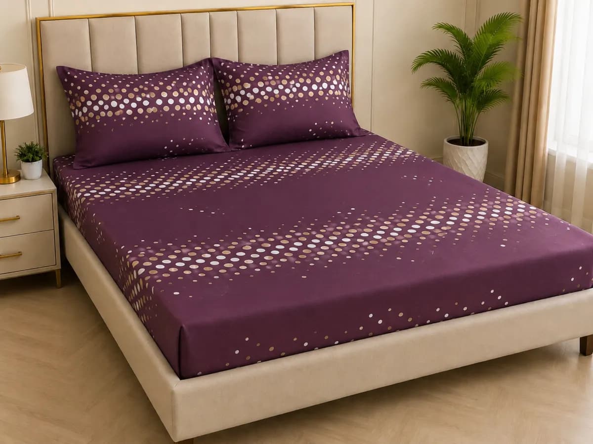  Regular Use Fitted Bedsheet Set - Maroon
