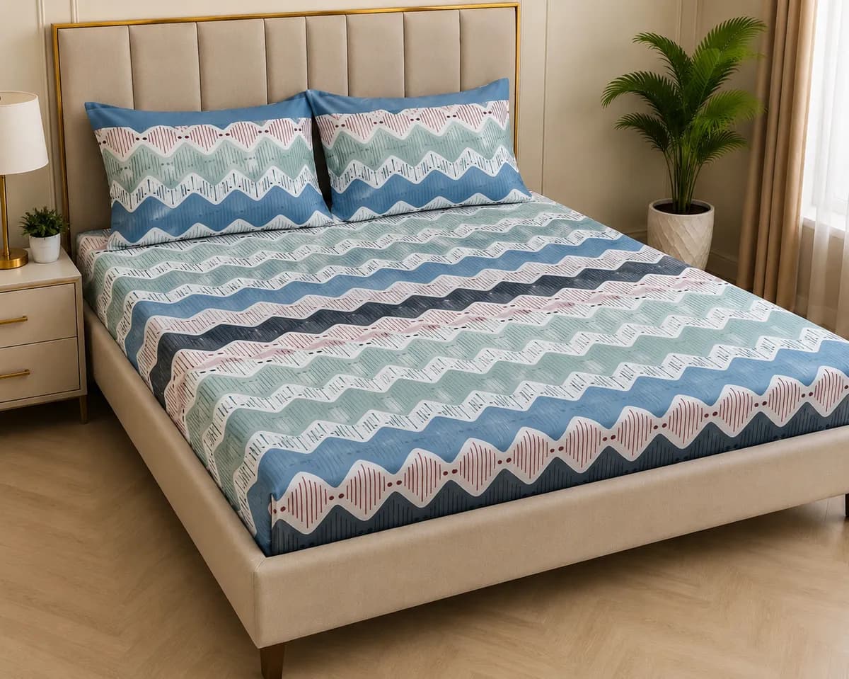  Regular Use Fitted Bedsheet Set - Ocean Blue